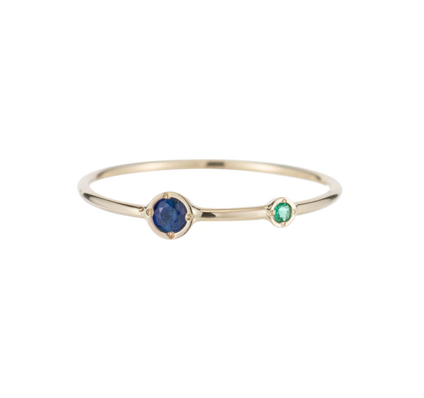 DOUBLE BIRTHSTONE STACKING RING