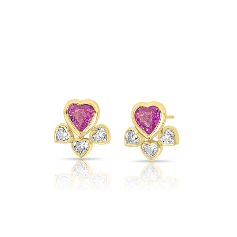 LILAC EARRINGS - PINK SAPPHIRE