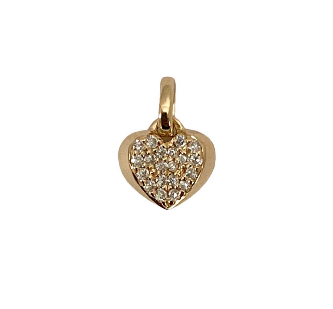 MAGICAL BEGINNINGS PAVE CHUBBY HEART CHARM - MINI