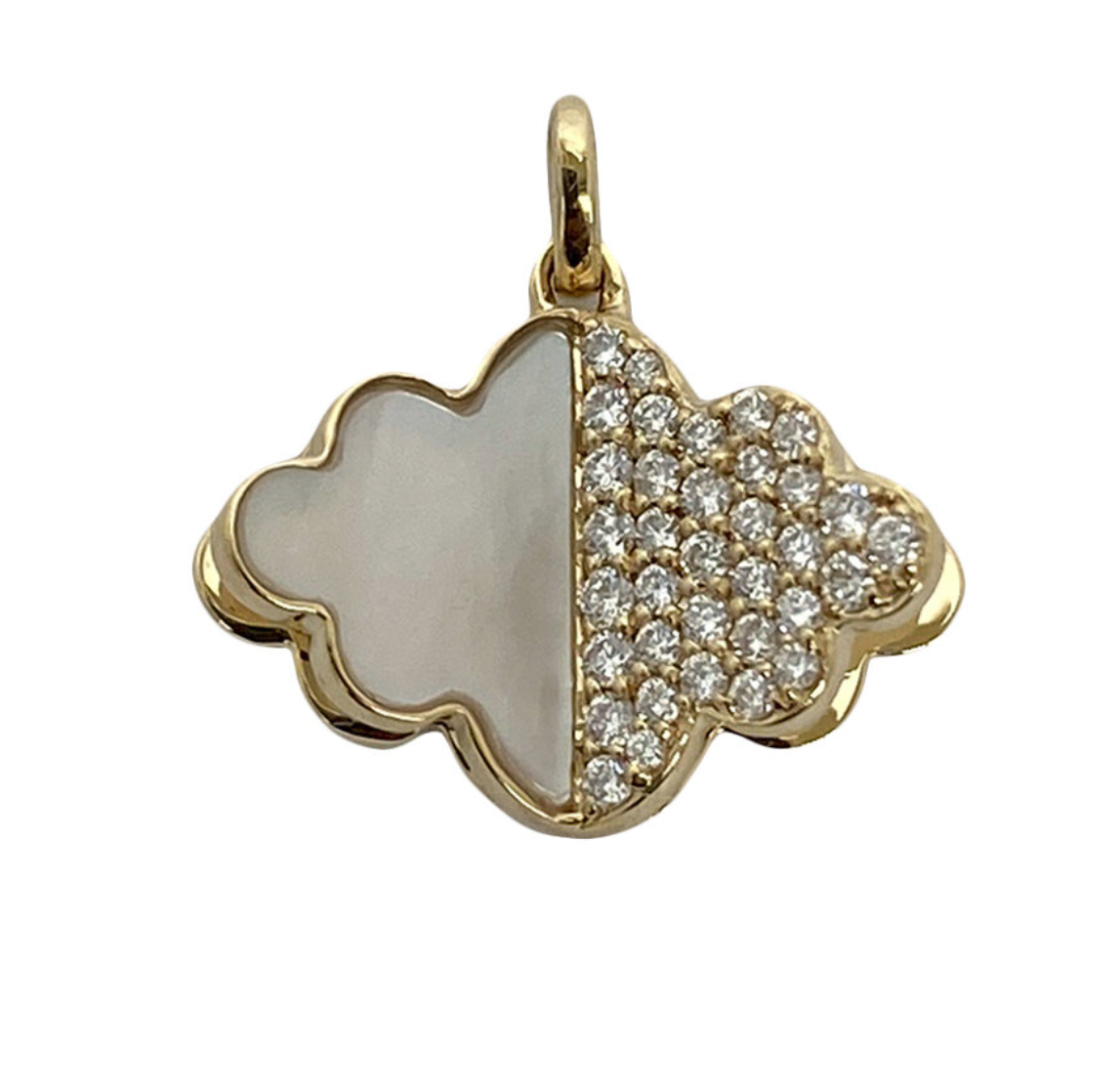 MEMENTO MOTHER OF PEARL AND DIAMOND CLOUD CHARM