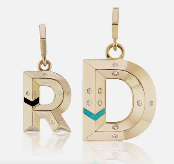 KNIFE EDGE LETTER CHARMS