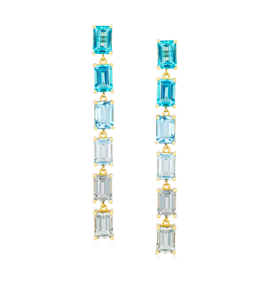 BLUE OMBRE SIX DROP EARRING