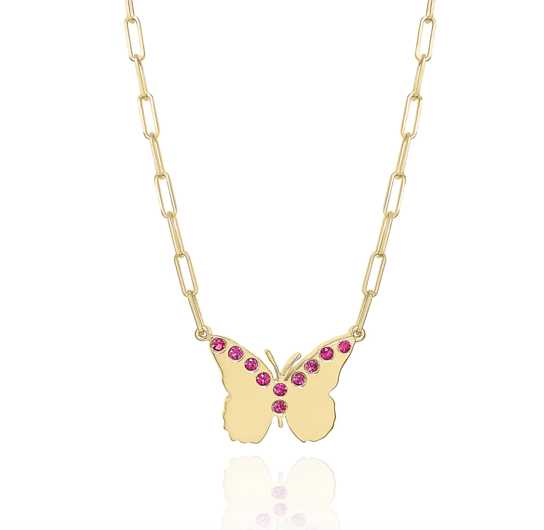 FAUNA EVIE SMALL BUTTERFLY NECKLACE - MULTICOLOR