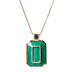 FOUND EMERALD CUT MALACHITE NECKLACE