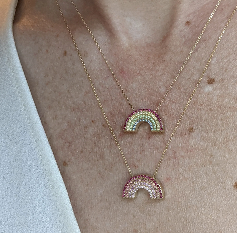 Rainbow charm necklace