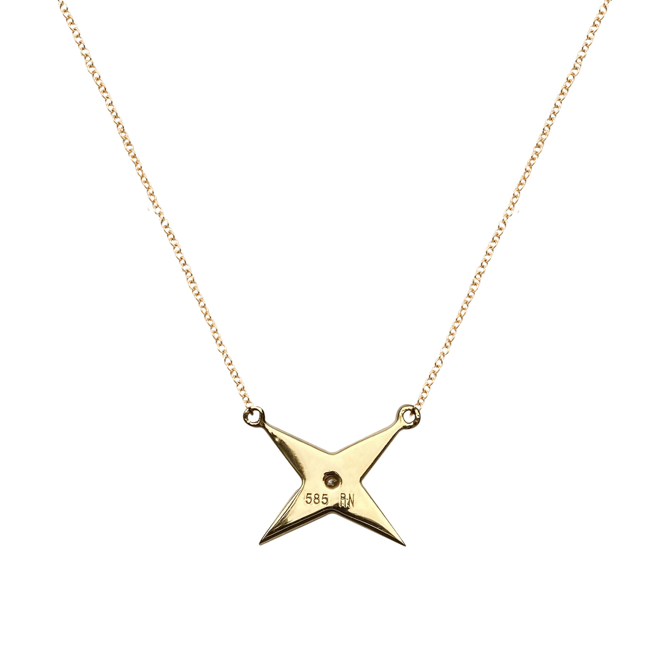 REMEMBRANCE GOLD AND DIAMOND 4 STAR CHARM PENDANT MEGA