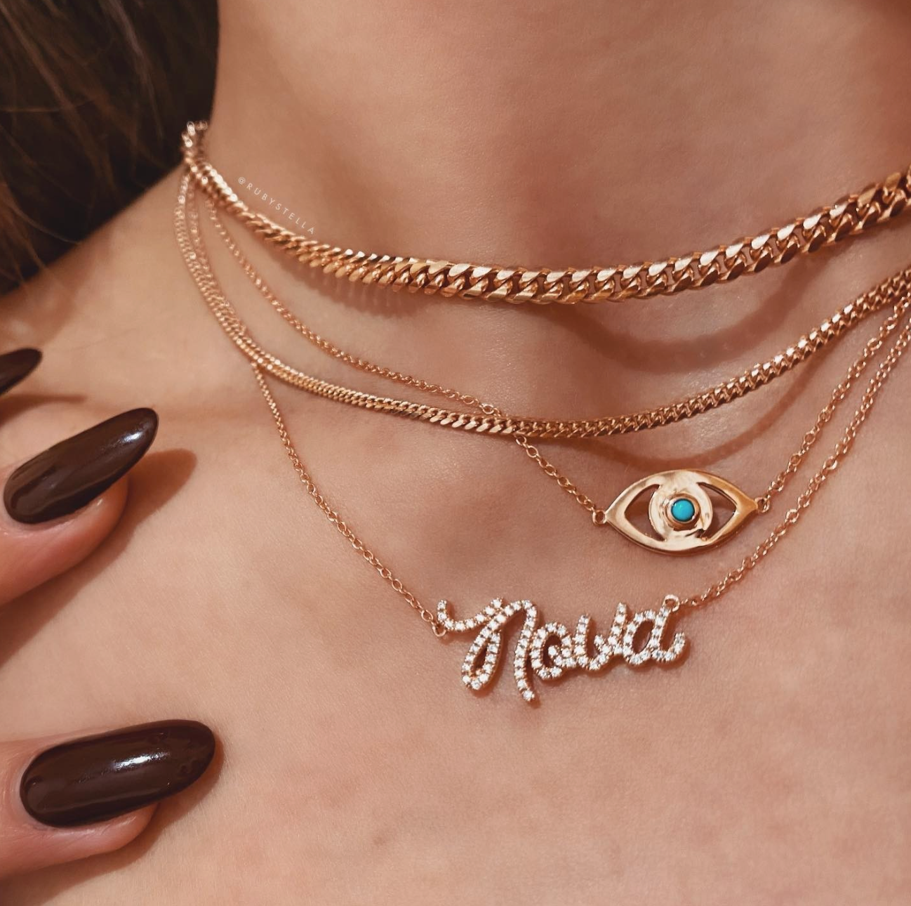 DIAMOND SCRIPT NAME NECKLACE