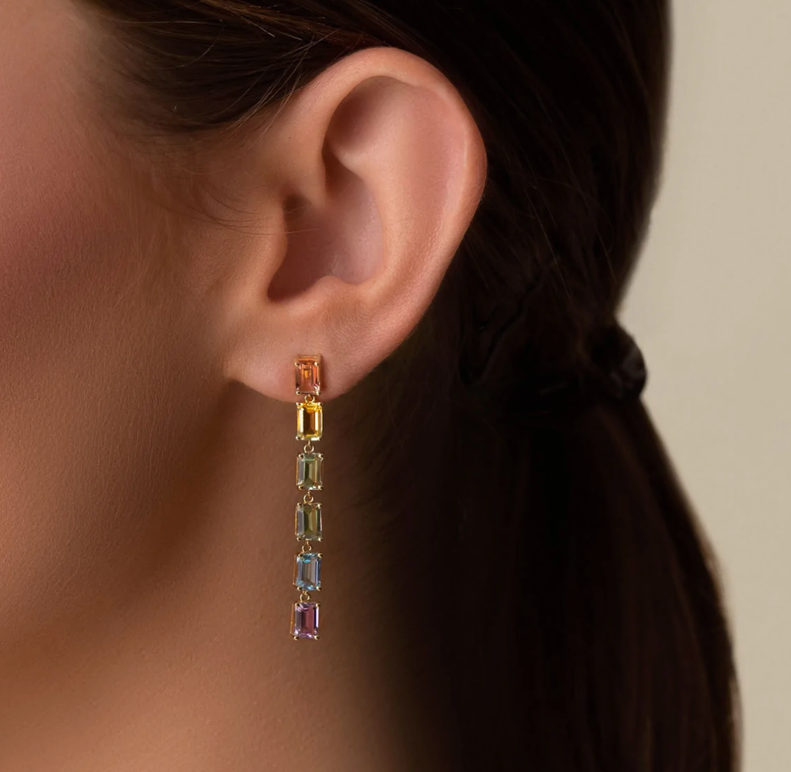 14K RAINBOW PASTEL DROP EARRING