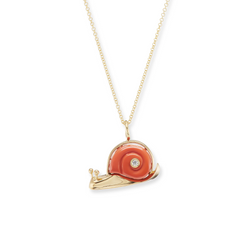 SMALL SNAIL PENDANT - CORAL
