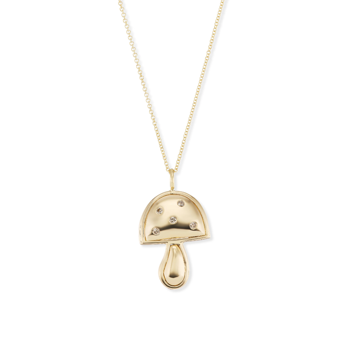 SMALL MUSHROOM NECKLACE - GOLD