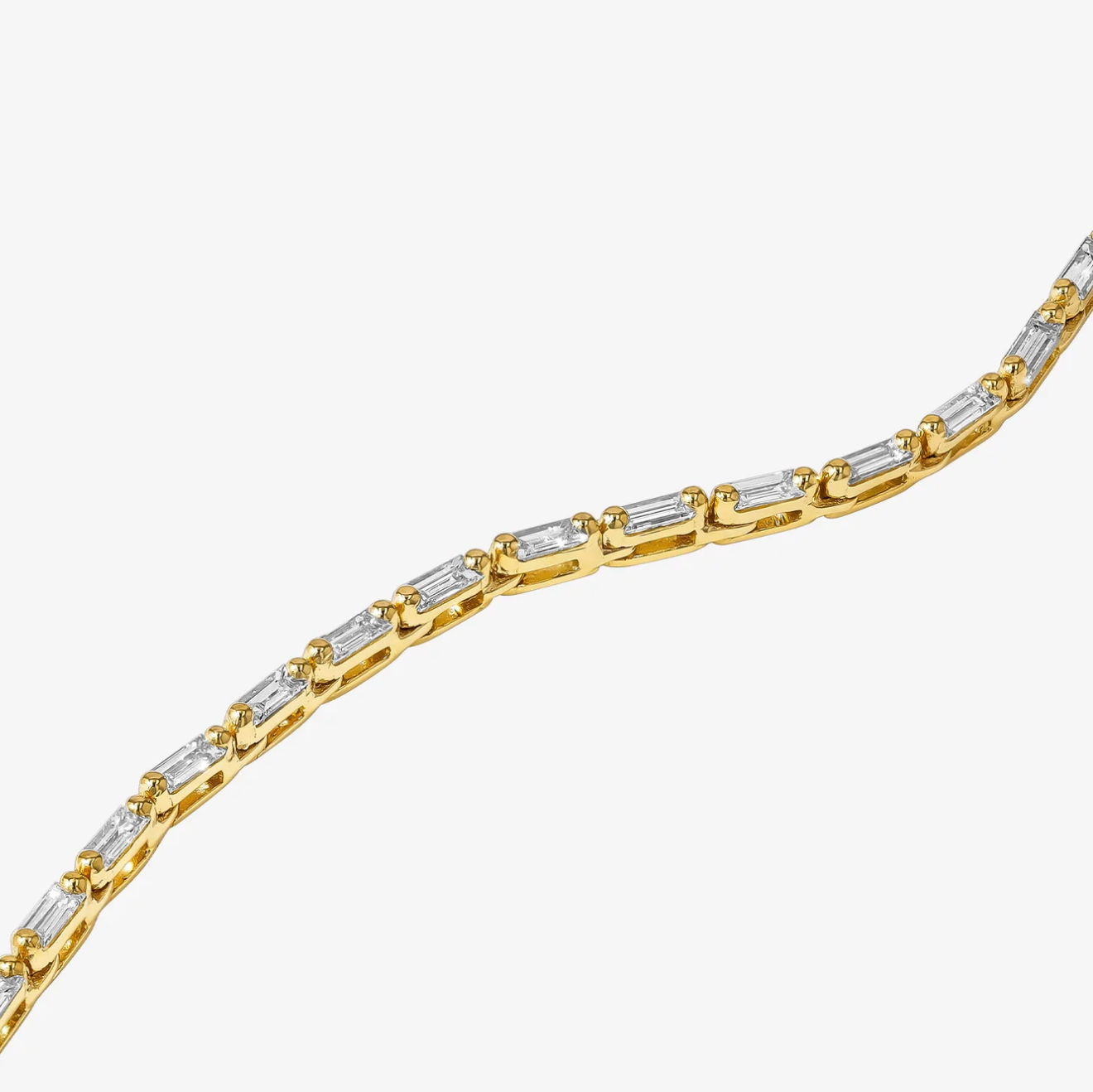 18K LINEAR HALF DIAMOND TENNIS NECKLACE