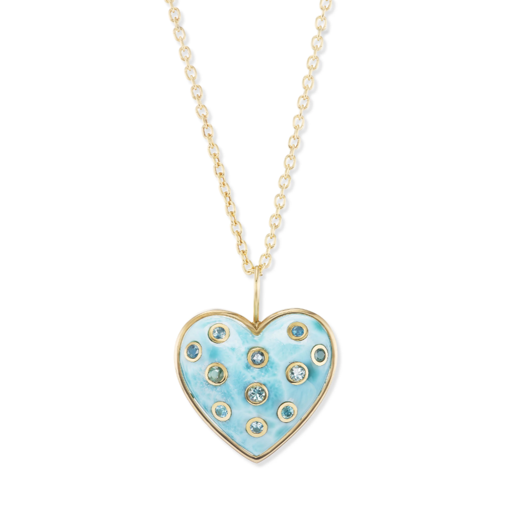 MEDIUM PUFF HEART - LARIMAR