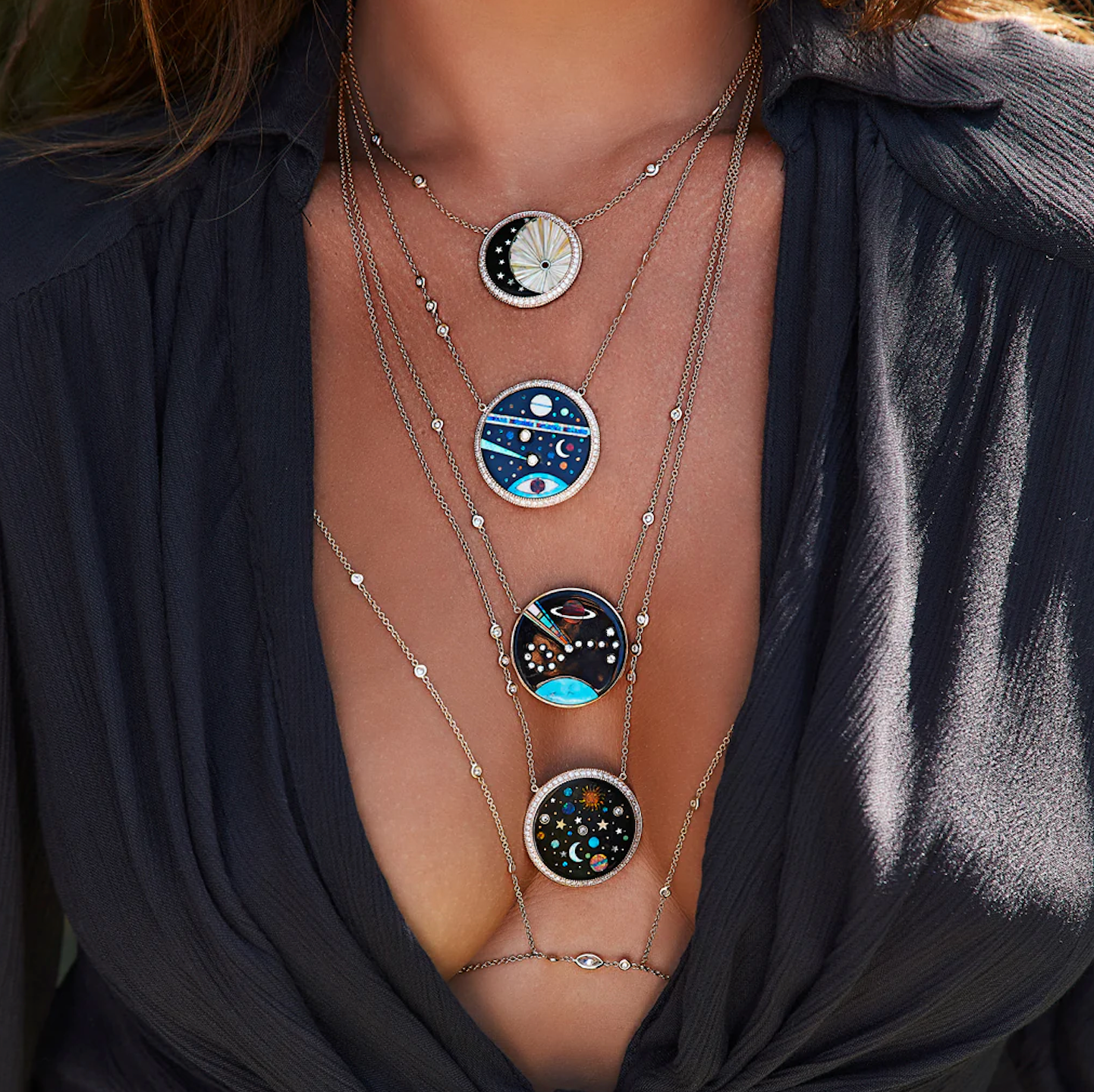 PAVE GALAXY INLAY NECKLACE