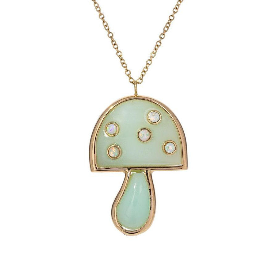 SMALL MUSHROOM NECKLACE - PERUVIAN OPAL