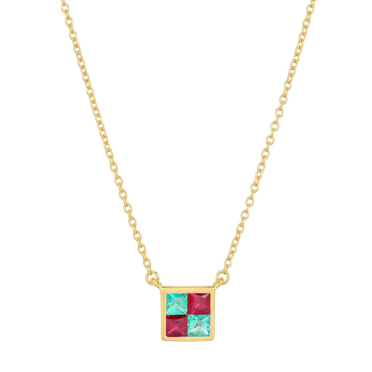 STOP & GO CHECKER NECKLACE