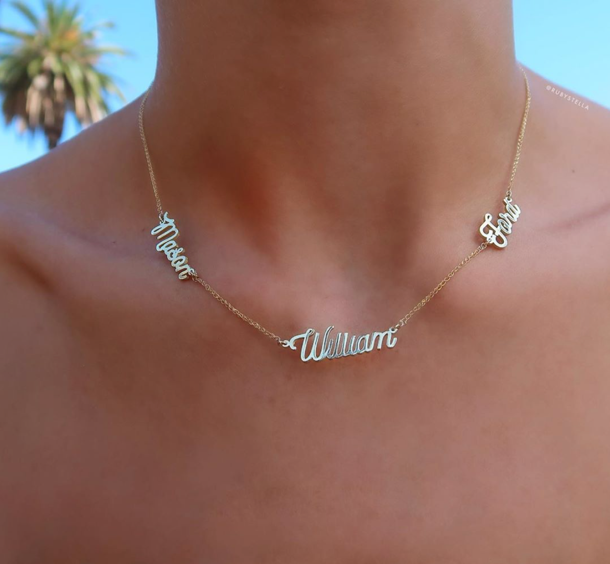 TRIPLE SCRIPT NAME NECKLACE