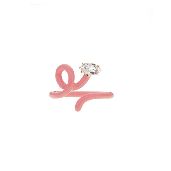 BABY VINE TENDRIL RING - LIGHT PINK