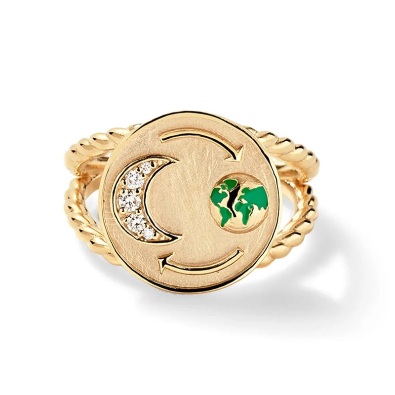 TO THE MOON AND BACK SIGNET RING