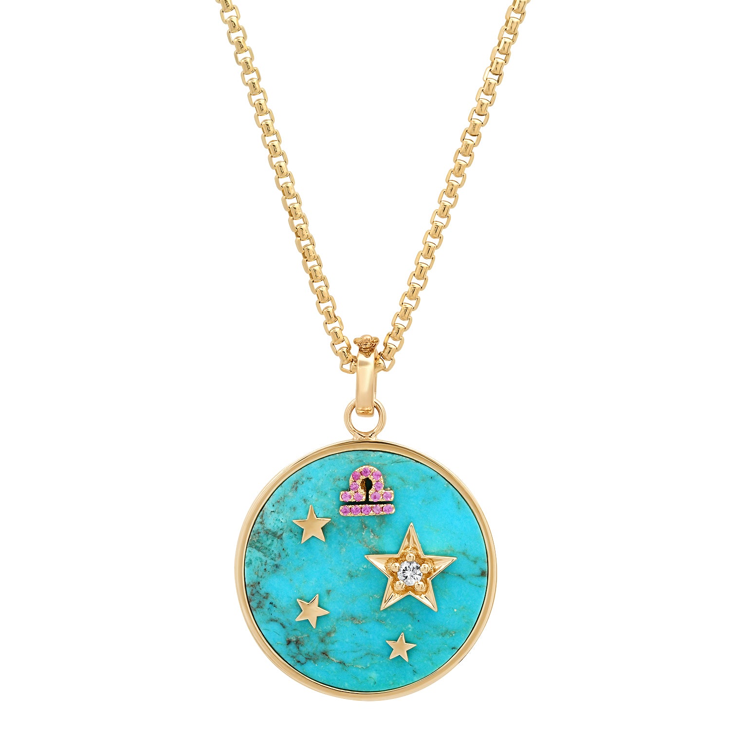 LARGE ZODIAC CHARM - TURQUOISE