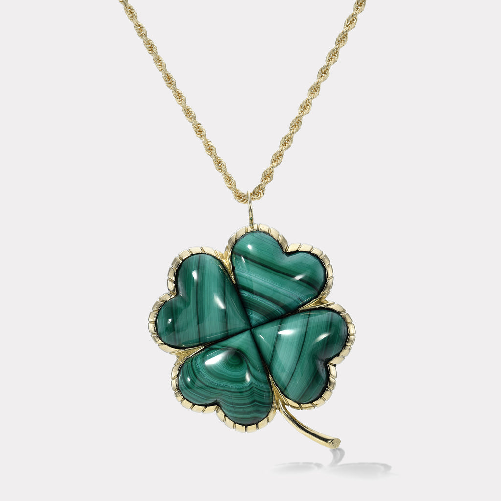 TALISMAN XL CLOVER PENDANT - MALACHITE