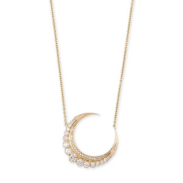 DIAMOND CRESCENT MOON NECKLACE