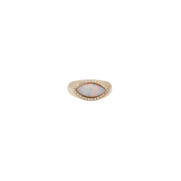MARQUISE OPAL SIGNET RING