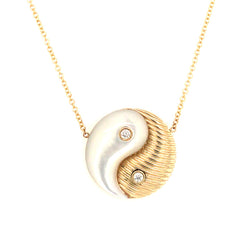 YIN YANG NECKLACE - GOLD & MOTHER OF PEARL