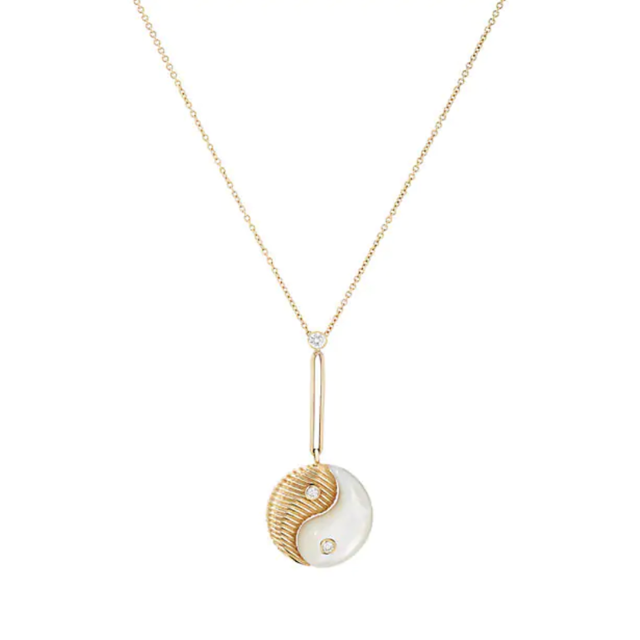 YIN YANG PENDANT - GOLD & MOTHER OF PEARL