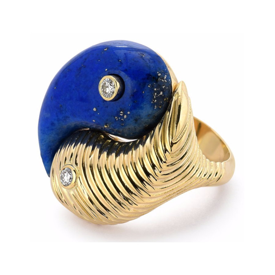 YIN YANG RING - LAPIS