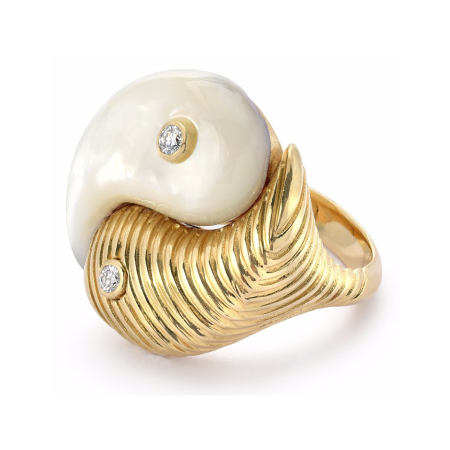 YIN YANG RING - MOTHER OF PEARL