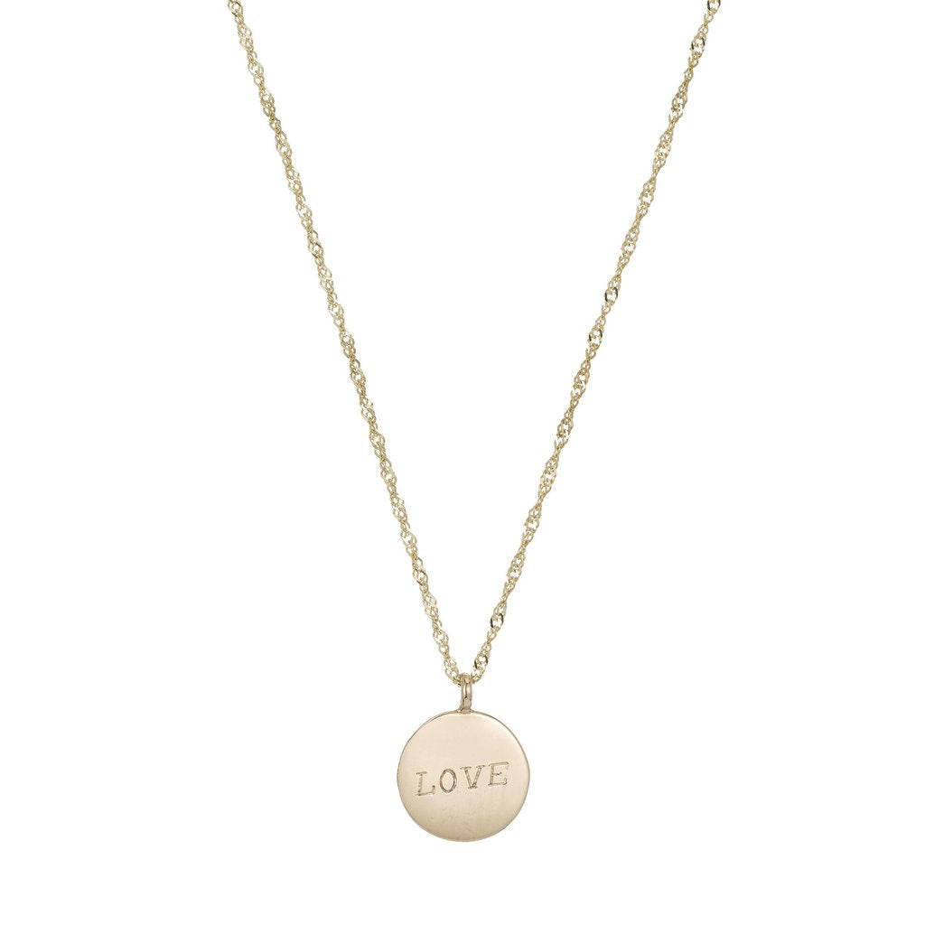 DEMI MEDALLION SIGNET 'LOVE' NECKLACE