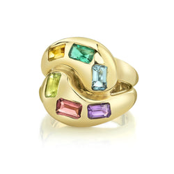 Multi Colored Gemstone Knot Ring