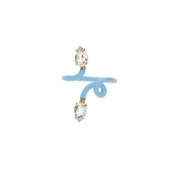 DOUBLE VINE TENDRIL RING - BABY BLUE
