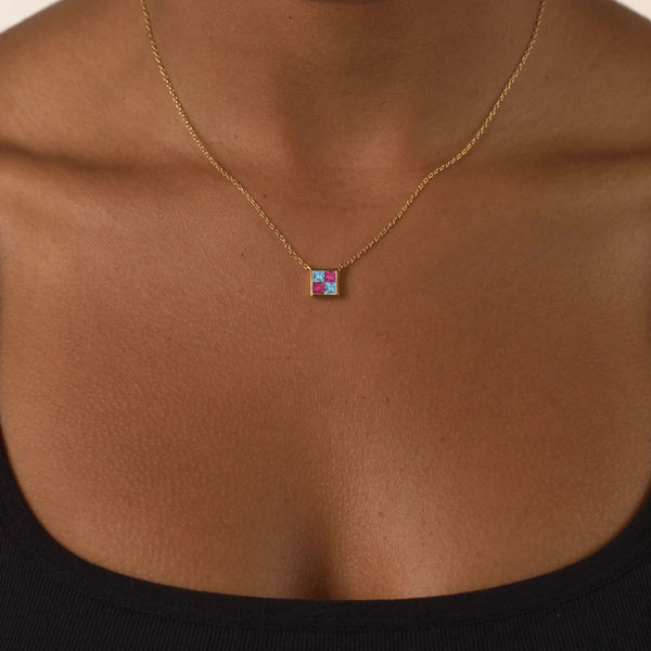 COLD HEARTED CHECKER NECKLACE