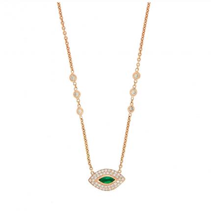 Emerald Marquis Diamond Necklace