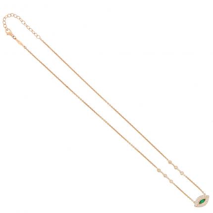 Emerald Marquis Diamond Necklace