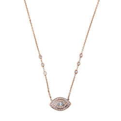 SMALL DOUBLE HALO MARQUISE EYE NECKLACE