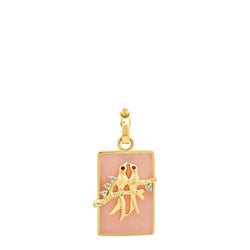 SMALL LOVEBIRDS CHARM - PINK OPAL