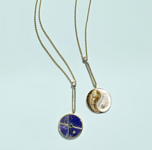 SIGNATURE COMPASS PENDANT - LAPIS WITH EMERALD