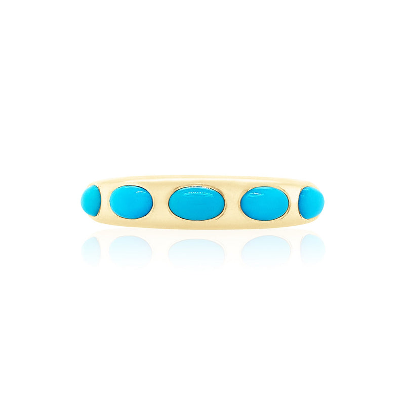 5 OVAL TURQUOISE SKINNY NOMAD RING