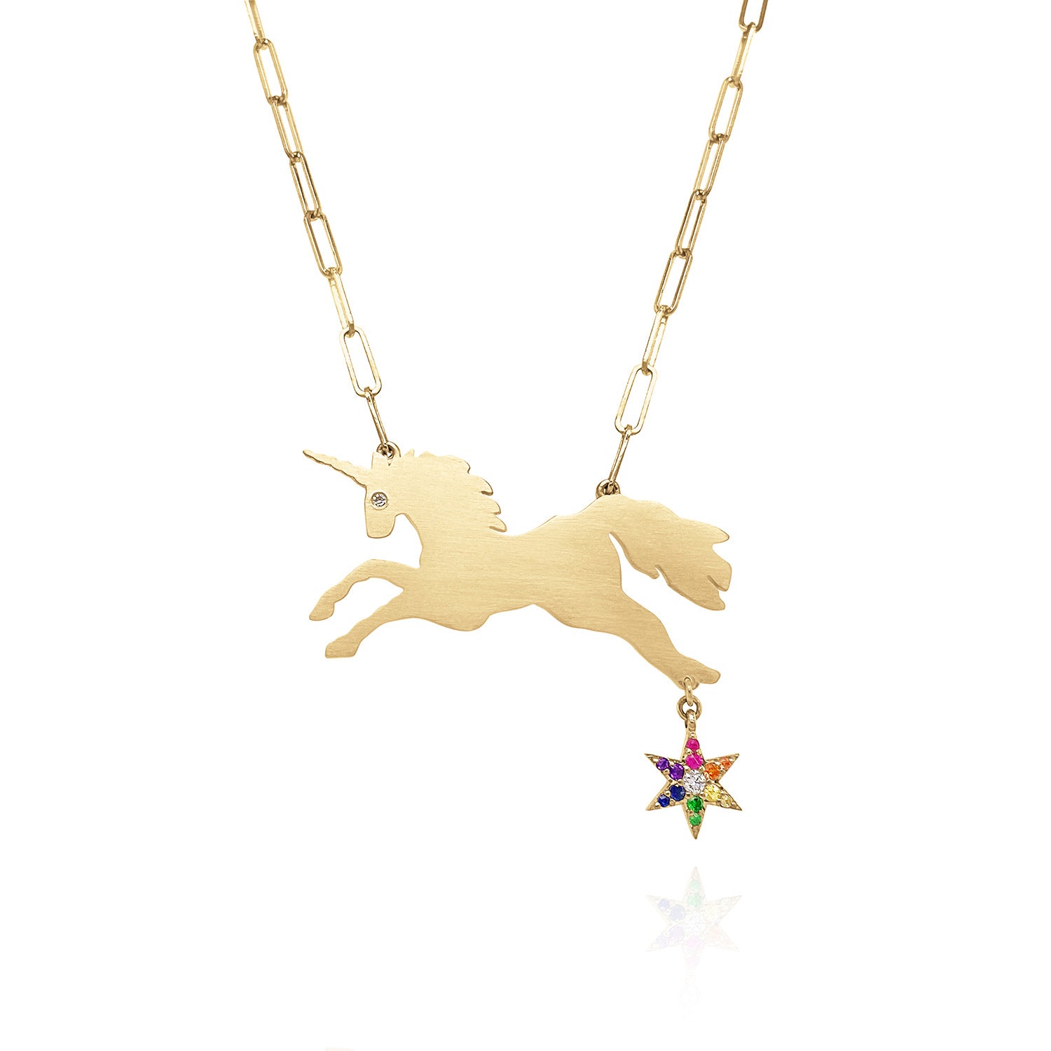 ONE OF A KIND RAINBOW UNICORN HORSEPOWER NECKLACE