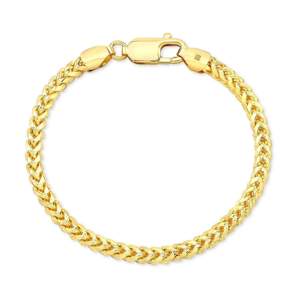 14K YELLOW GOLD SOLID FRANCO CHAIN BRACELET