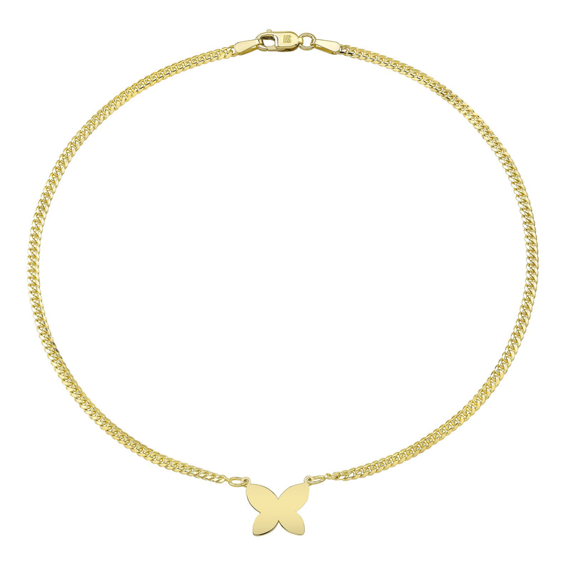 FLOATING BUTTERFLY MINI MIAMI CUBAN LINK ANKLET