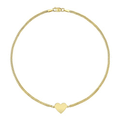FLOATING HEART MINI MIAMI CUBAN LINK ANKLET