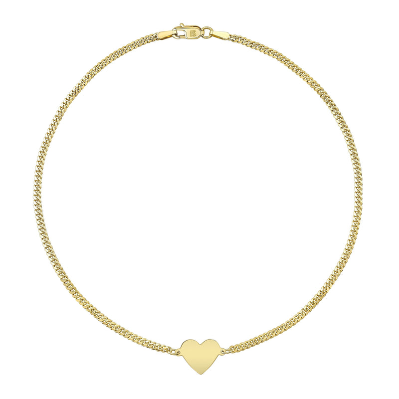 FLOATING HEART MINI MIAMI CUBAN LINK ANKLET